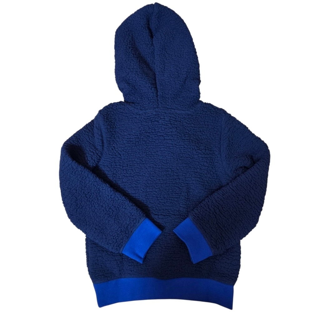 Lands' End Hoodie Kids XS 4-5 Deep Sea Navy Sherpa Fleece Blue New BIN O - Picture 3 of 14